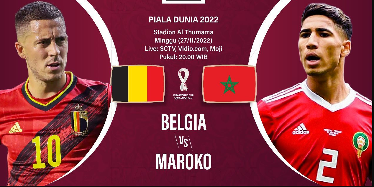 Prediksi Pertandingan Belgia Vs Maroko Piala Dunia 2022